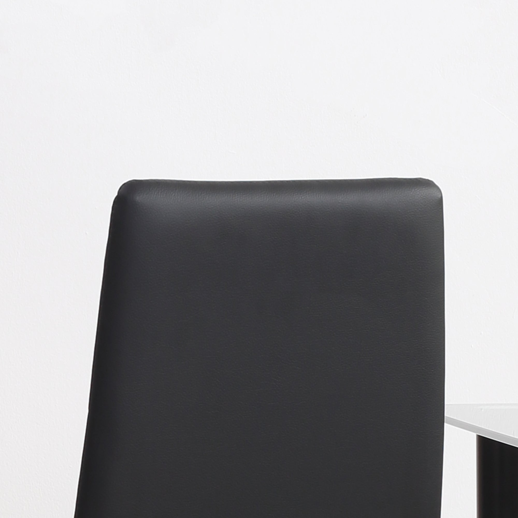 HOMCOM Dining Chairs Set of 4, Modern Accent Chair with High Back, Upholstery Faux Leather and Steel Legs for Living Room, Kitchen, Black