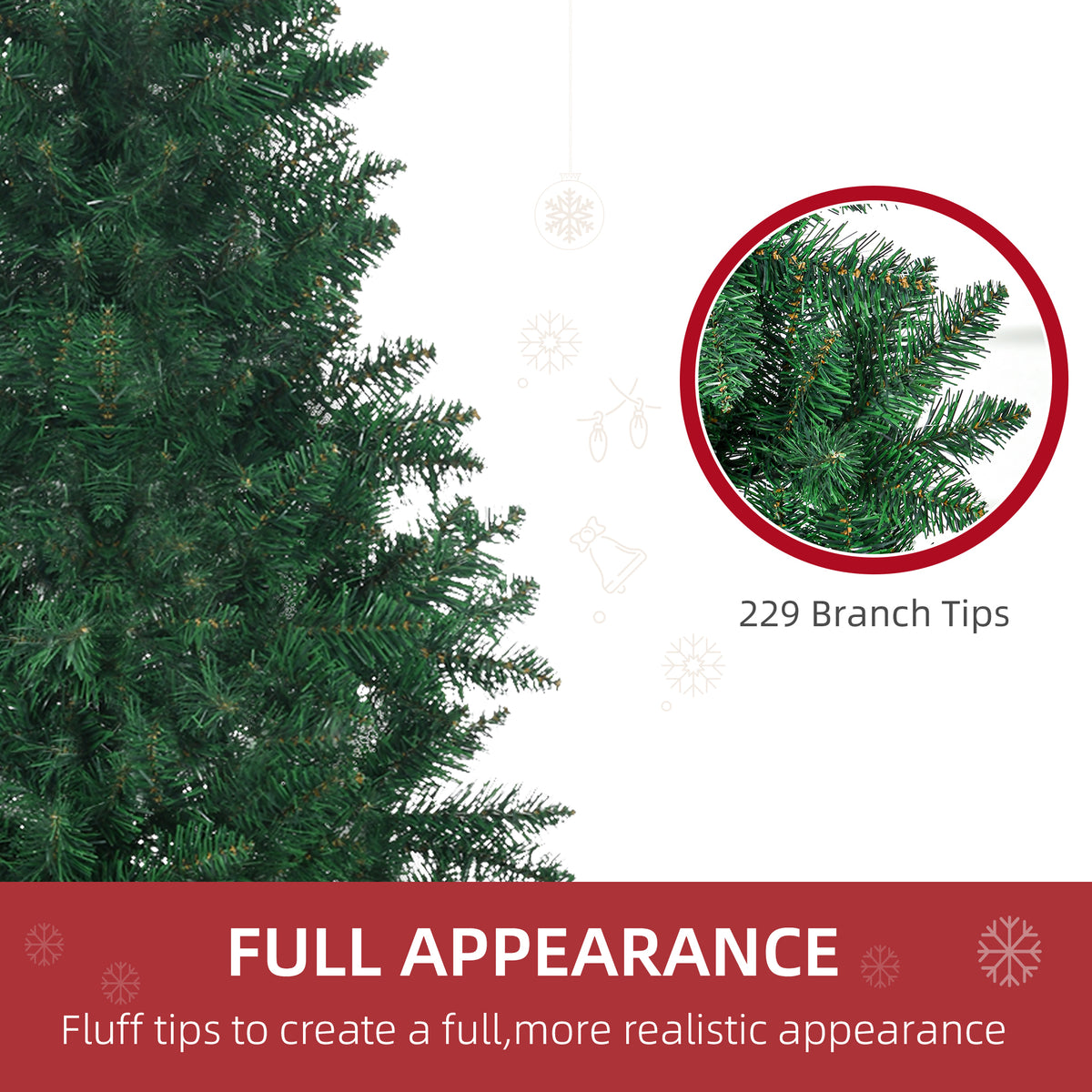 5ft Half Artificial Christmas Tree Holiday Décor with 229 Branches, Auto Open, Steel Base, Green