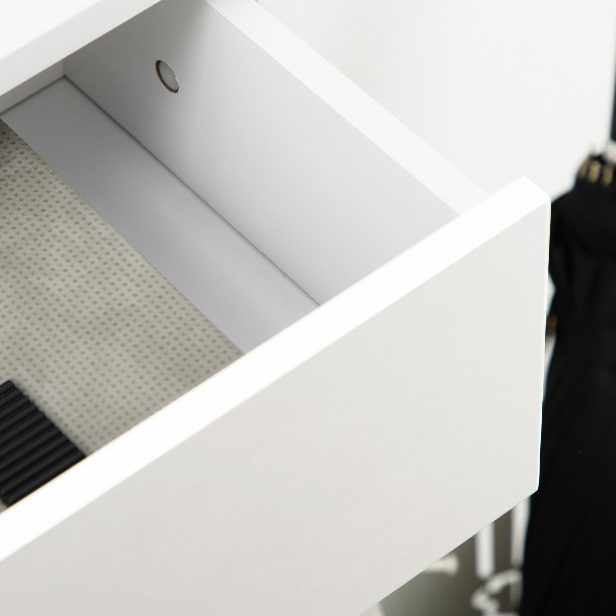 HOMCOM 3 Drawer Shoe Cabinet with 2 Flip Doors, Sliding out Drawer and Adjustable Shelf for 12 Pairs of Shoes, Narrow Shoe Storage Cabinet for Hallway, Entryway, White