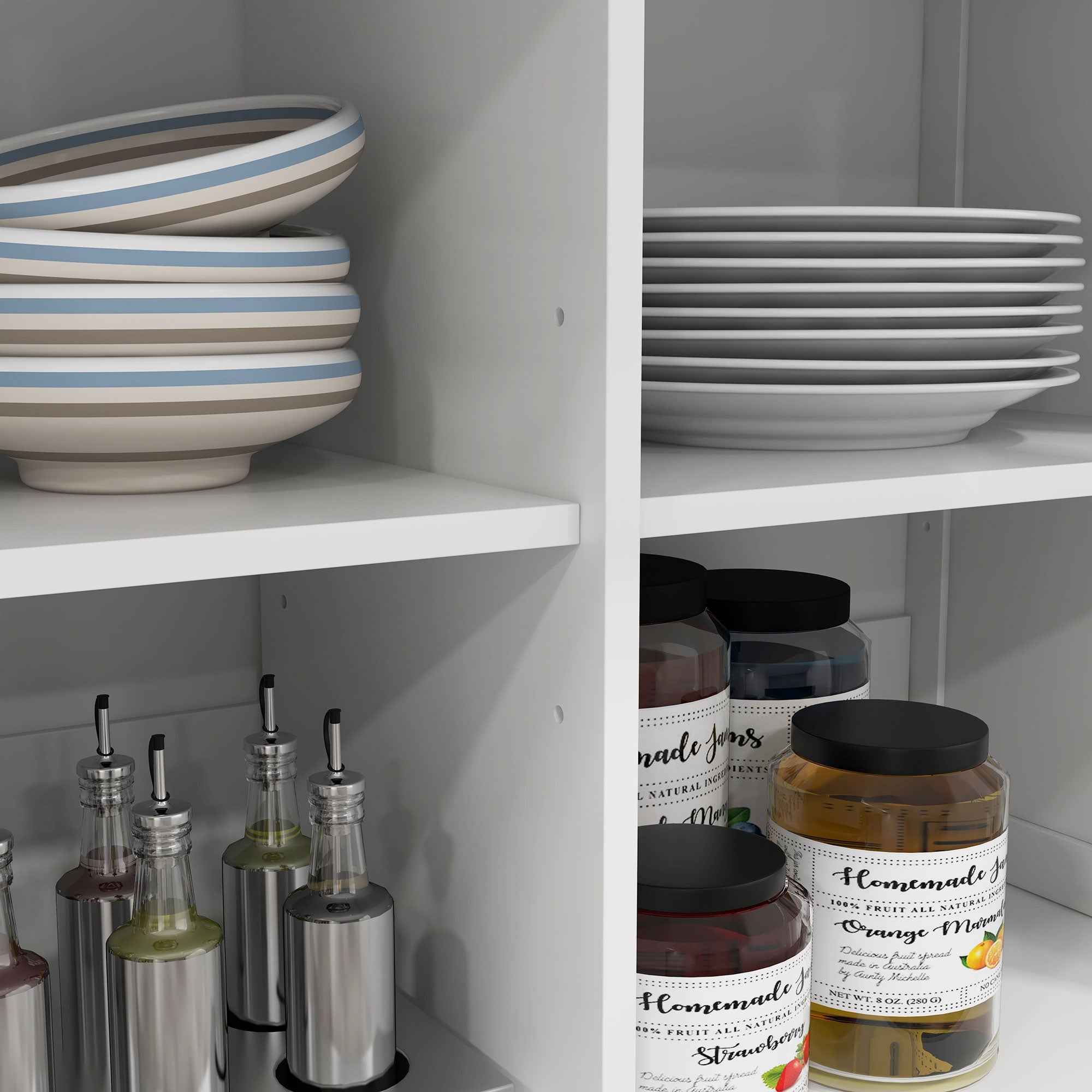 Rolling Kitchen Island with Drop Leaf, Wood Breakfast Bar Cart with 2 Drawers, White