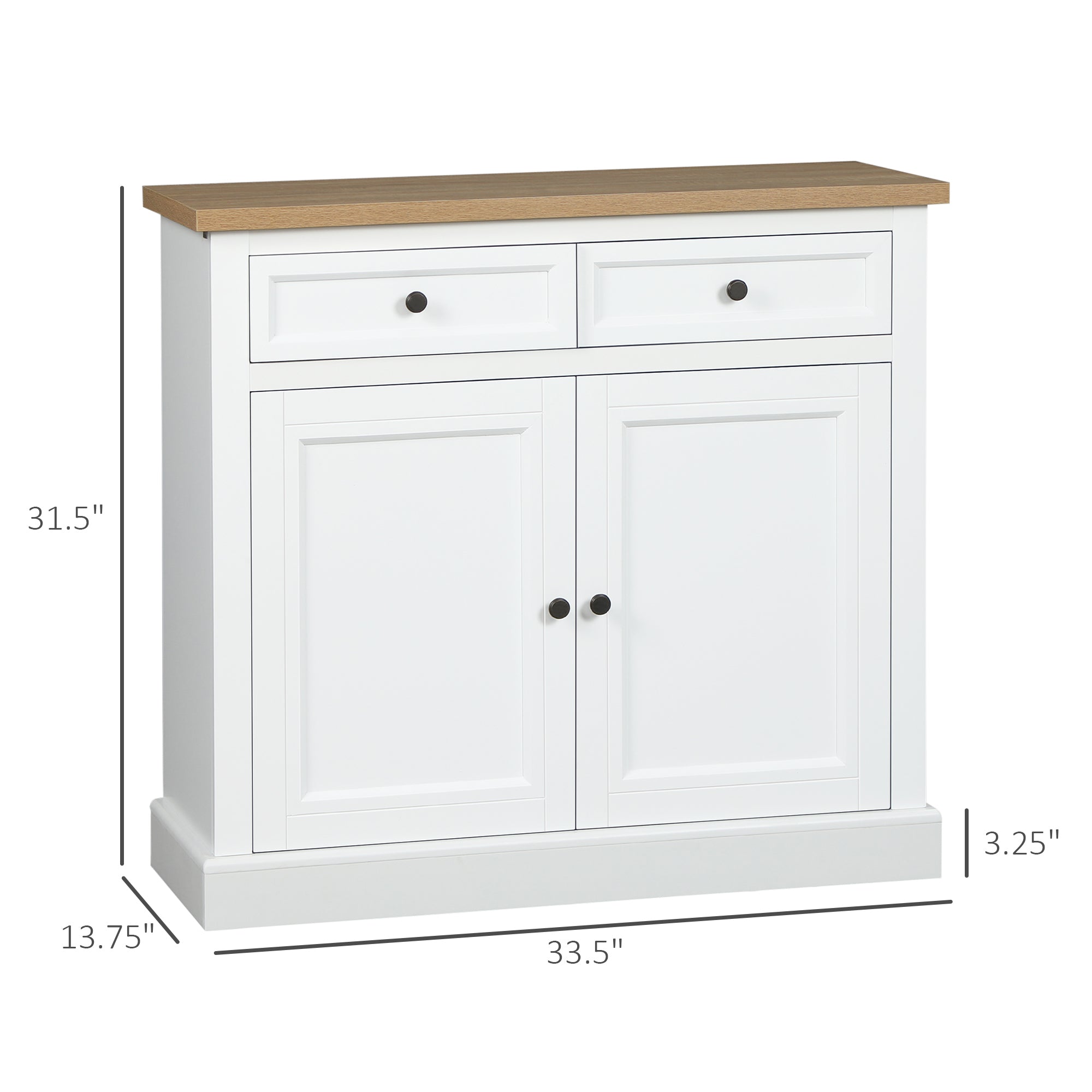 Sideboard Buffet Cabinet Kitchen Cabinet Coffee Bar Cabinet White - HOMCOM
