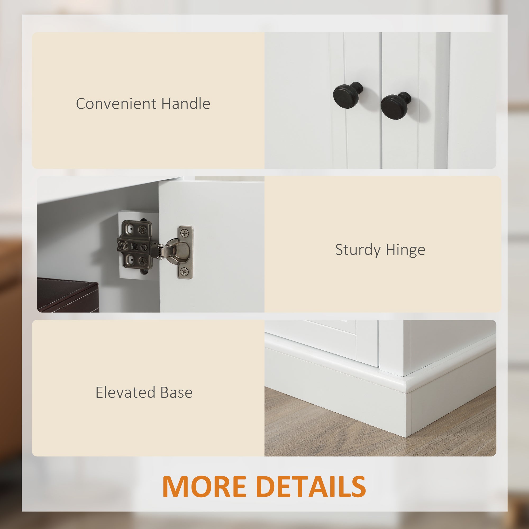 Sideboard Buffet Cabinet Kitchen Cabinet Coffee Bar Cabinet White - HOMCOM