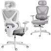 Ergonomic Office Chair, Mesh Desk Chair with 3D Armrests, Rotatable Headrest, Adjustable Lumbar Support, Coat Hanger, Footrest for Home Office, Grey