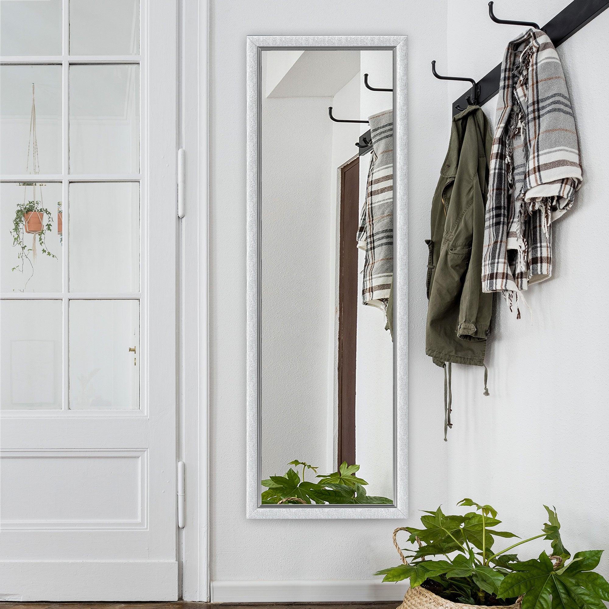 HOMCOM Full Length Mirror, 64" x 21" Full Body Mirror with Frame, Free Standing, Leaning or Wall Mirror for Living Room, Bedroom, Silver