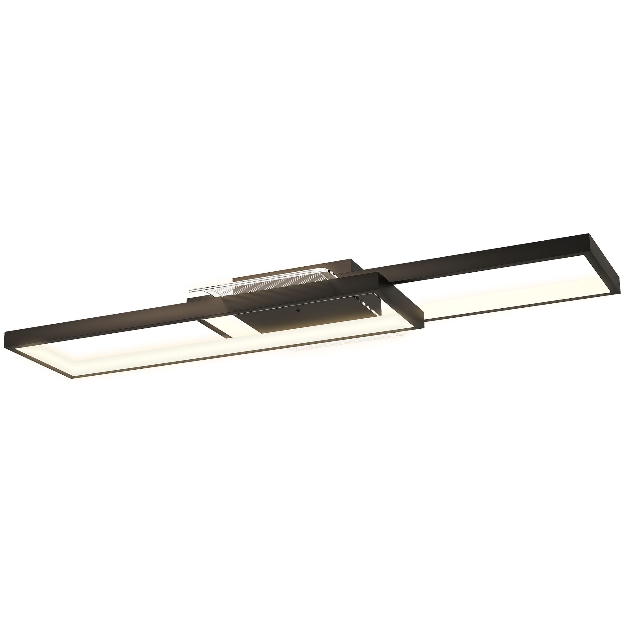 LED Ceiling Light, Modern Dimmable Ceiling Light with Wall Switch & Remote Control, Flush Mount Ceiling Lamp with 3000-6000K Colour Temperatures for Living Room, Bedroom, Black