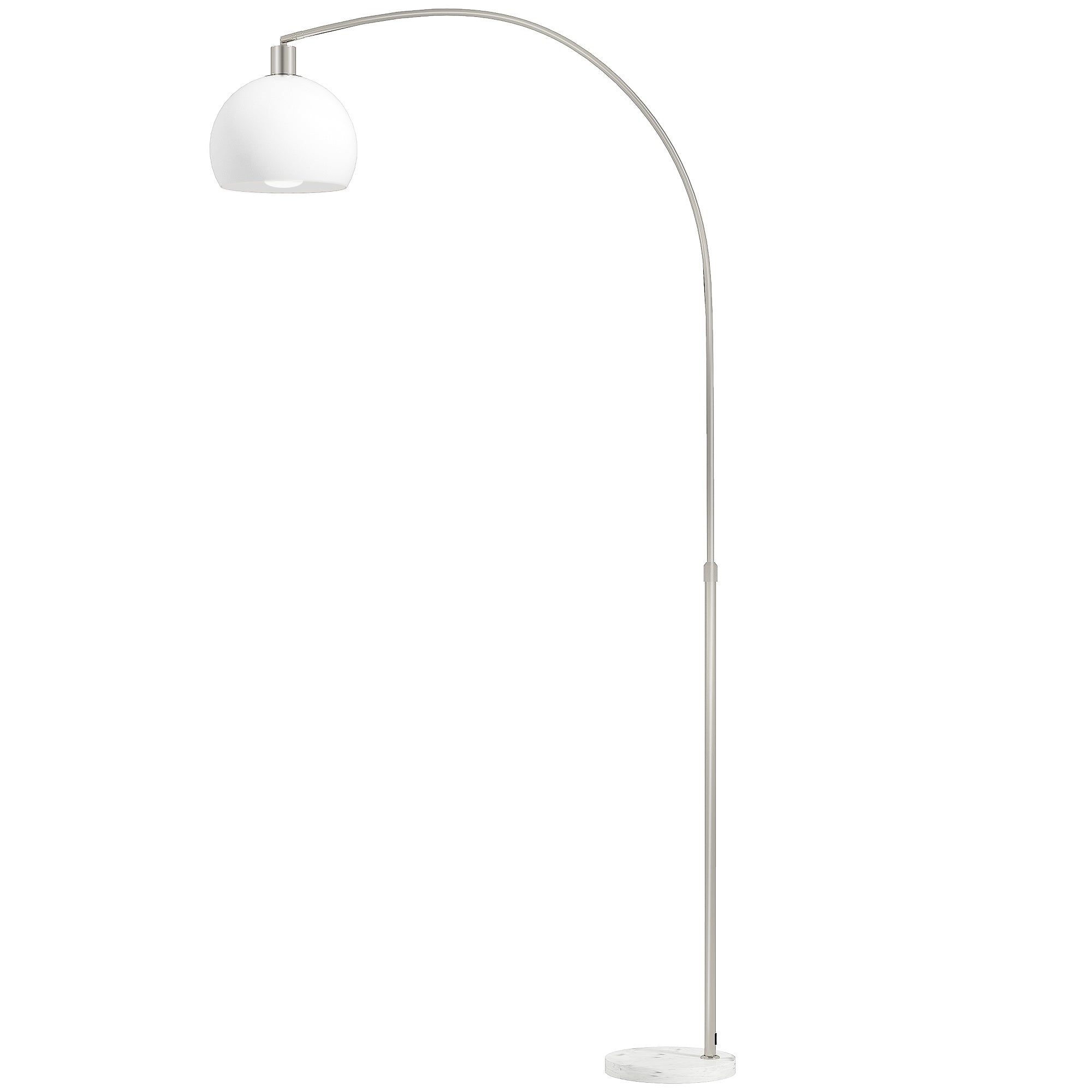 Floor Lamp for Living Room, Modern Standing Lamp with Shade & Foot Switch, Minimalist Tall Pole Lampshade for Bedroom, Office, White