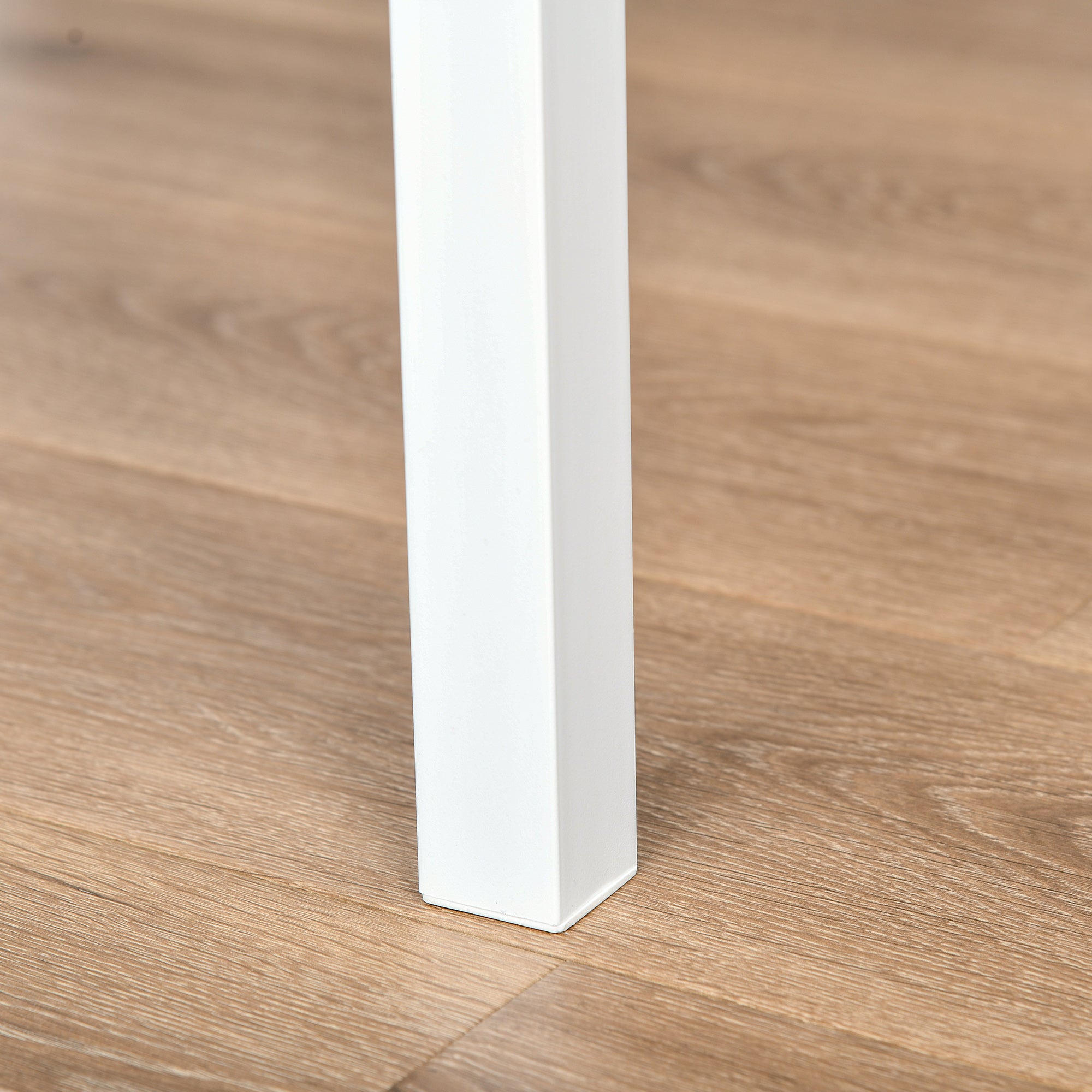 3 Piece Industrial Counter Height Dining Table Set w/ Steel Legs & Footrests, White