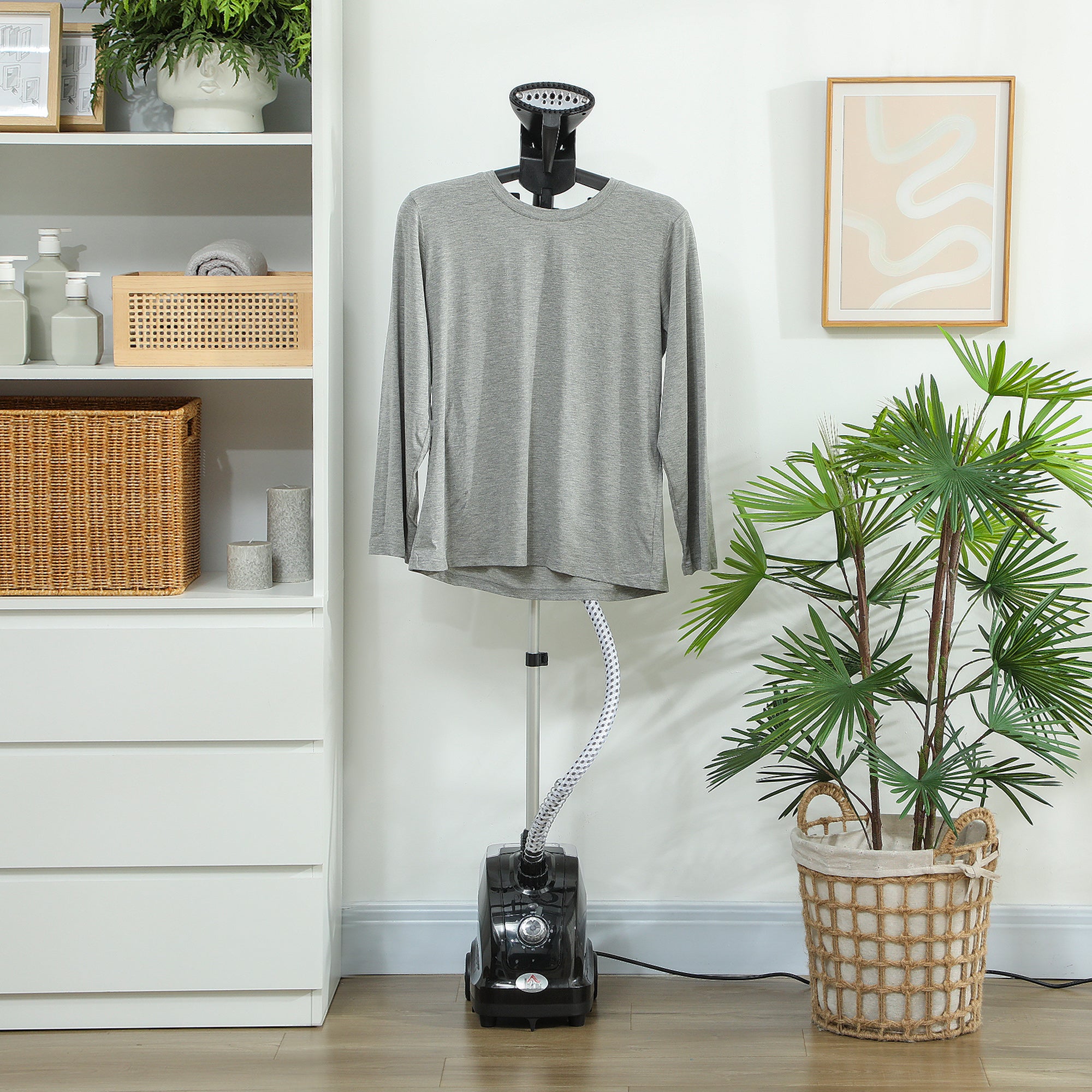 Clothes Steamer, Fabric Garment Steamer for Hanging, with Adjustable Telescopic Pole 41-110 cm, 1.4L, 1950W, 11 Level Steam Adjustment, Black