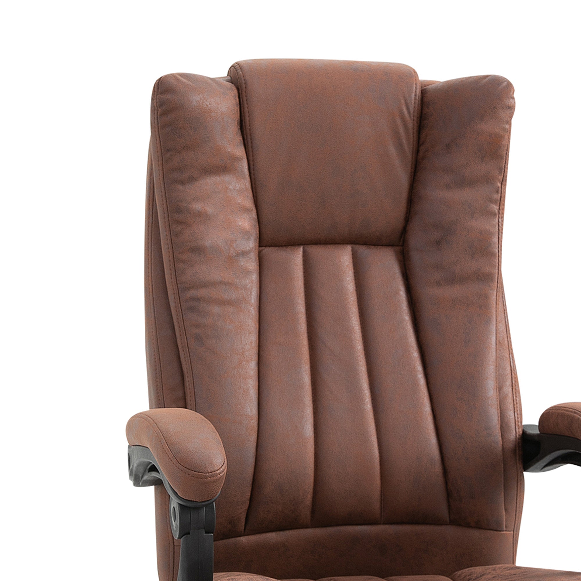 Vinsetto Office Chair with Massage and Heat, Microfibre Reclining Computer Desk Chair with Footrest and Adjustable Height, Swivel Wheels for Home Office, Brown
