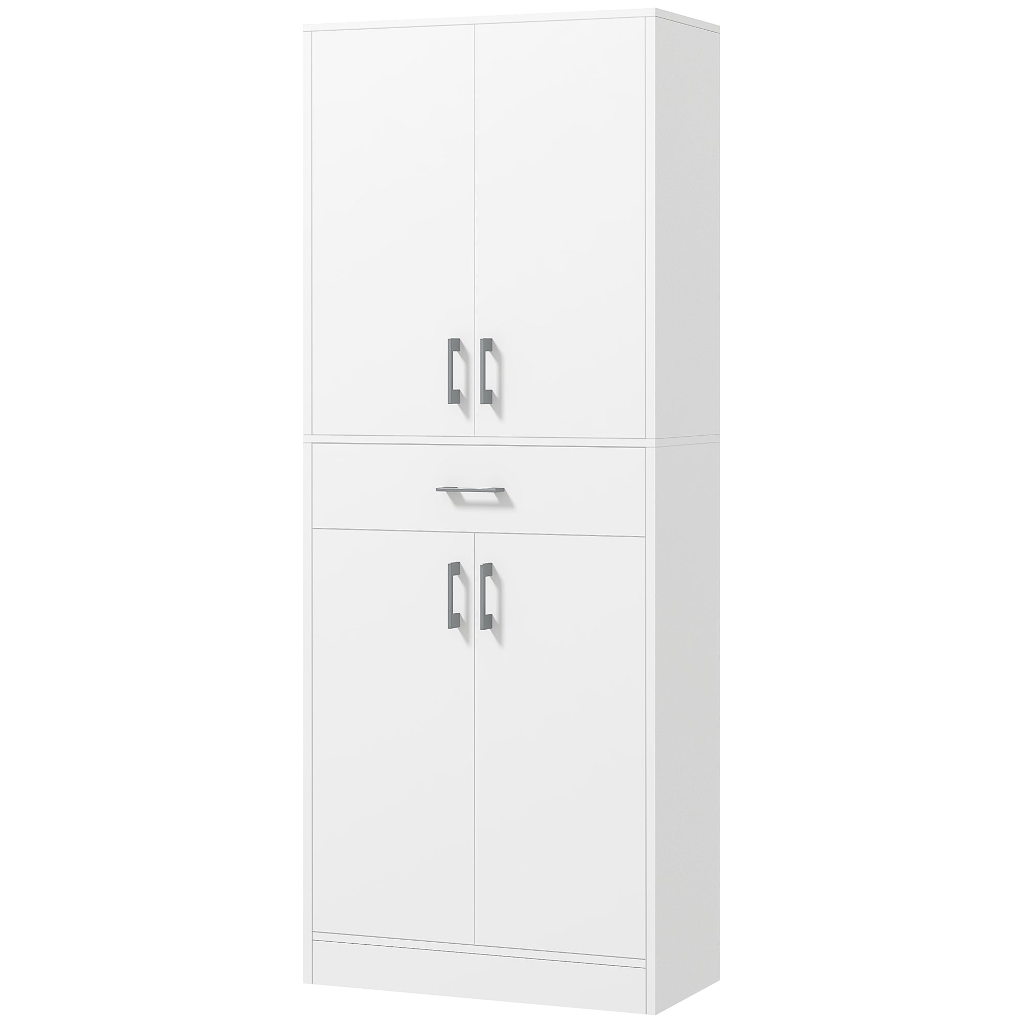 71" Kitchen Pantry Cabinet with Drawer and Adjustable Shelf Freestanding Tall Storage Cabinet White