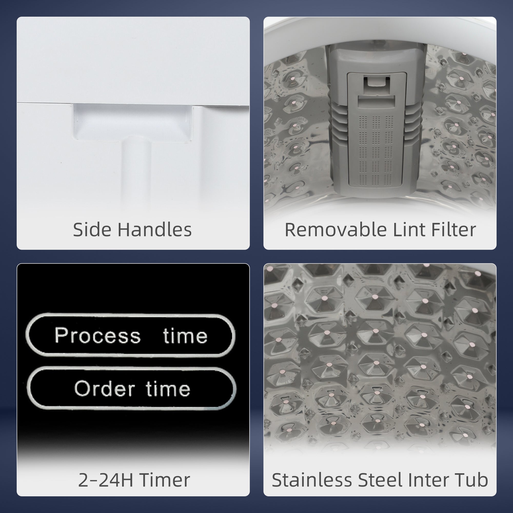 Portable Washing Machine, 1.3 Cu. Ft. Compact Washer with 8 Programs, 6 Water Levels, LED Display and Child Lock, 9.9 lb Full Automatic Washing Machine for Apartments, Dorms and RVs, White