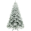 7 ft Artificial Flocked Christmas Tree with 1867 Branches, Hinged Xmas Tree with Foldable Metal Stand, Easy Assembly for Home Office Decor