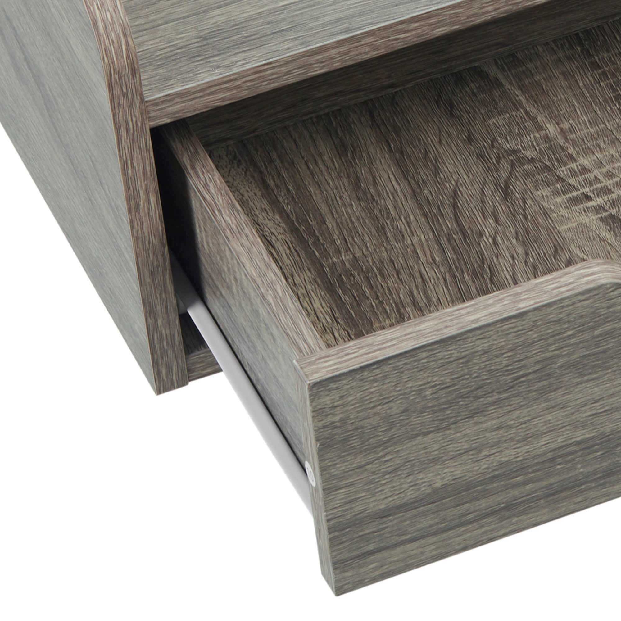 HOMCOM Floating Nightstand Set of 2 Wall Mounted Bedside Table with Storage Drawer for Bedroom, Grey