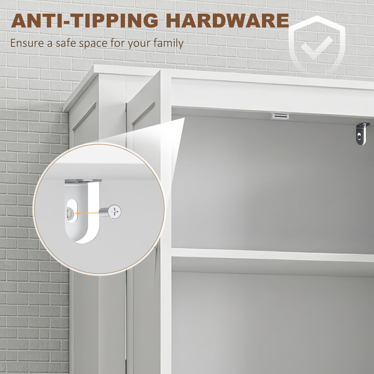 Tall Bathroom Cabinet, Freestanding Bathroom Cabinet with Hidden Storage and Adjustable Shelves, Living Room, White