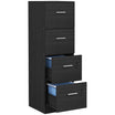 HOMCOM File Cabinet with 4 Drawers for Home Office, Vertical Filing Cabinet with Lock, Adjustable Hanging Bar for A4 and Letter Size, Black