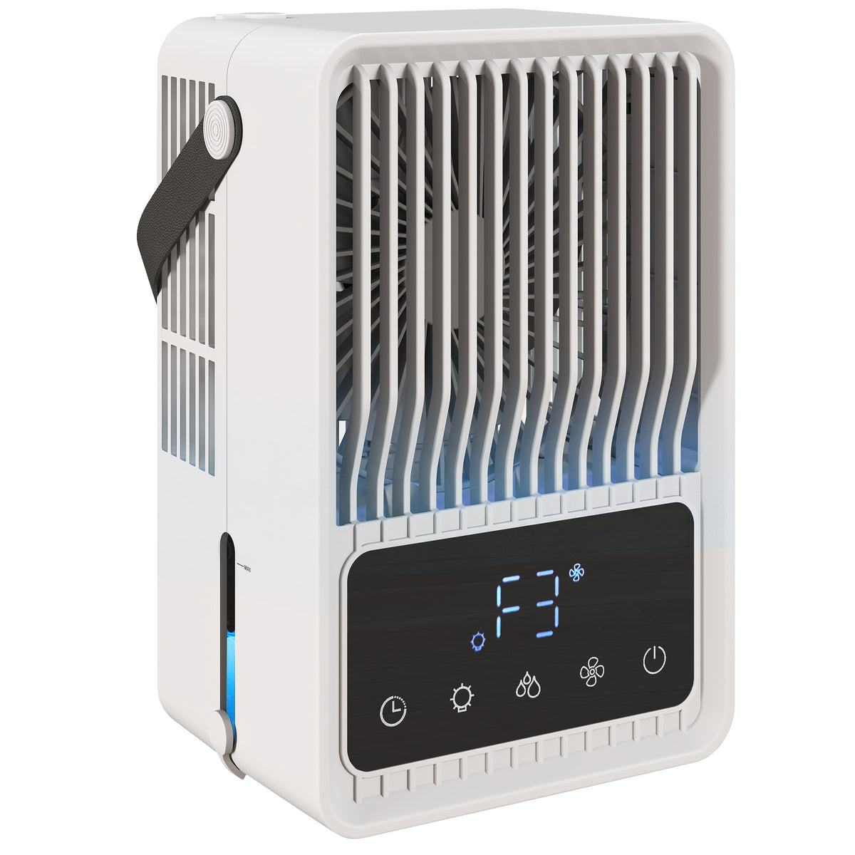 HOMCOM 23.2 cm Desk Fan with Humidifier, 3-Speed Table Fan with 550ml ...