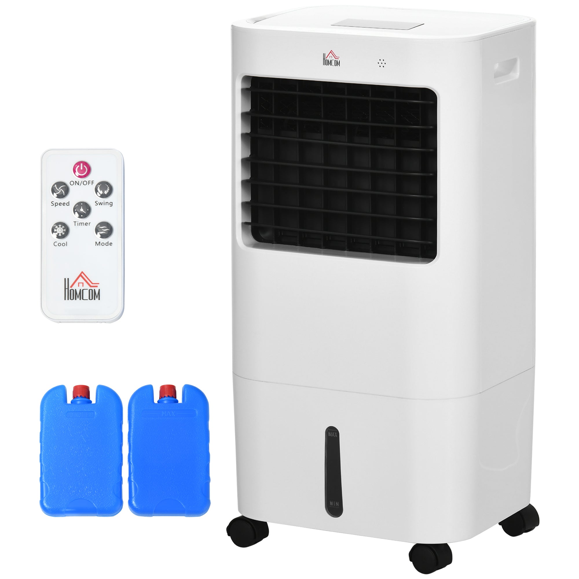 HOMCOM 3-in-1 Evaporative Mobile Air Cooler Cooling Fan Humidifier for Home Office