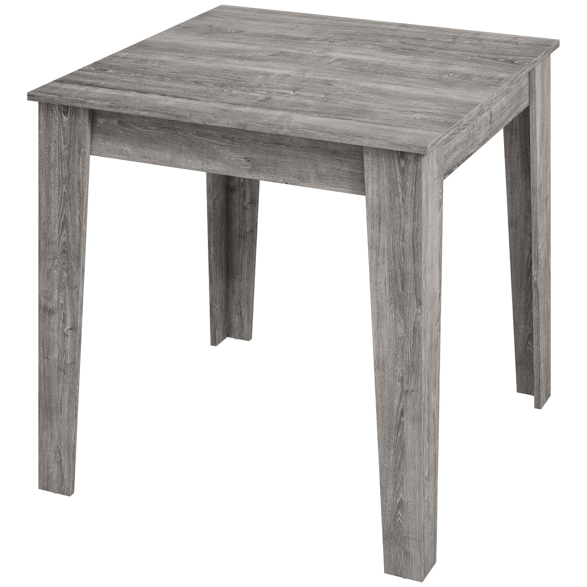 Dining Table for 4, 80L x 80W x 75Hcm, Modern Square Kitchen Table with Wood Effect Tabletop, for Dining Room, Kitchen, Living Room, Grey Wood Effect