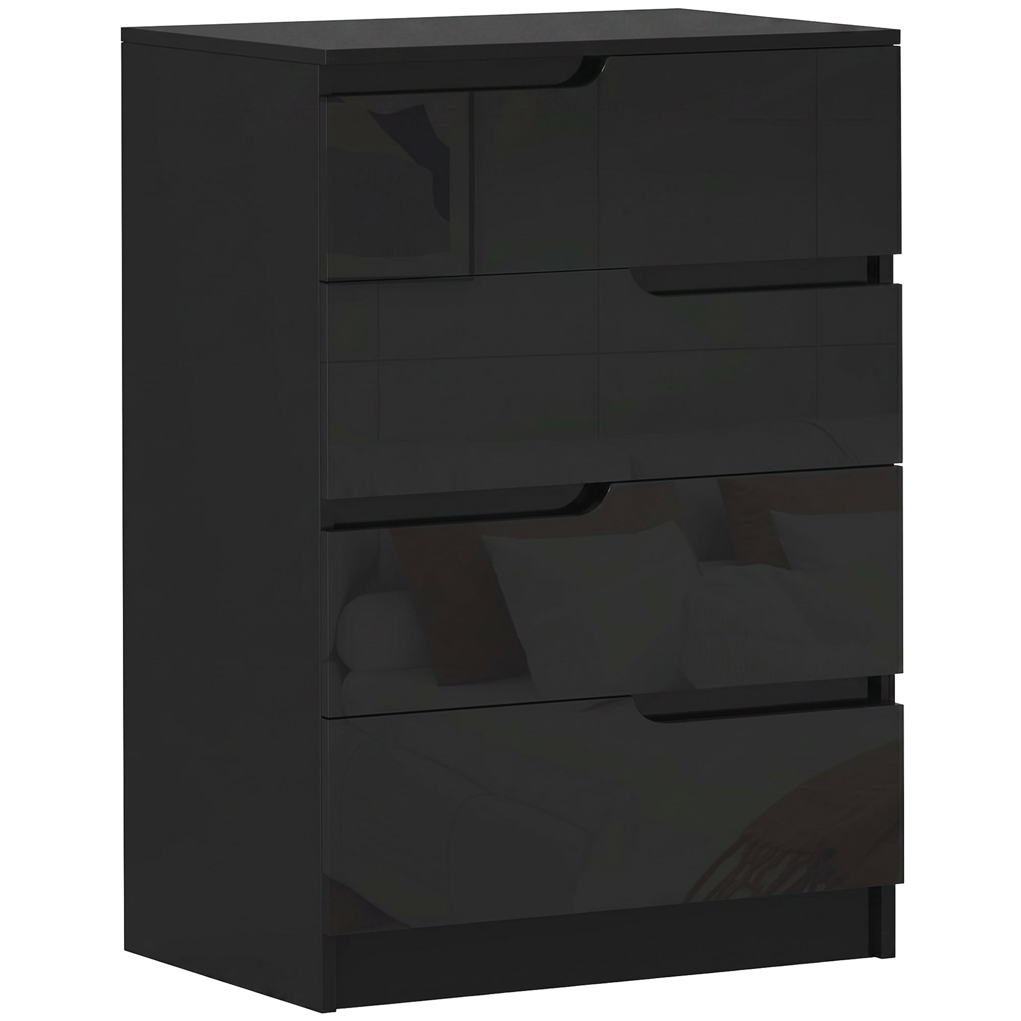 Modern Dresser with 4 Drawers, Chest of Drawers for Bedroom, Living Room, 60 x 40 x 85cm, Black