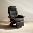 EaseRest Faux Leather Recliner Chair, Swivel Recliner w/ Footrest, Armrest & Wood Base, Black - HOMCOM