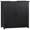 Under Sink Bathroom Cabinet with 2 Doors and Shelf Pedestal Sink Vanity Cabinet Black