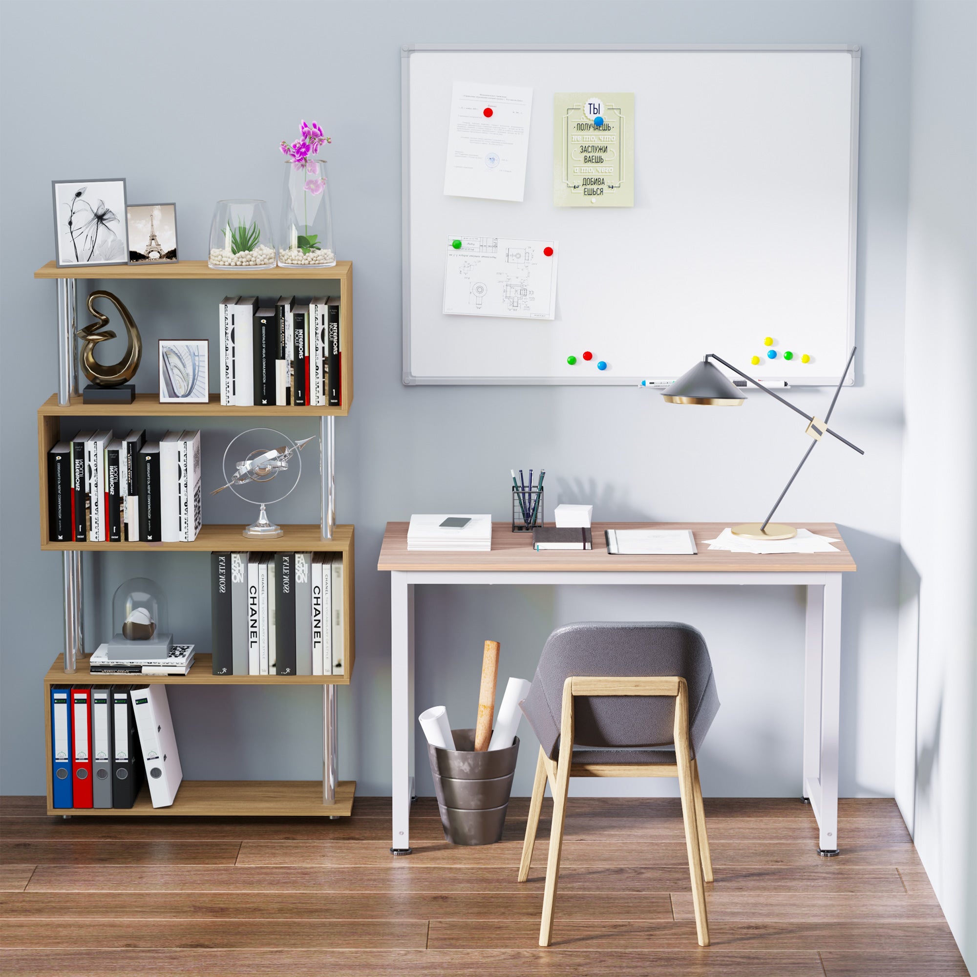 HOMCOM Computer Desk, Writing Table, 120 x 60 x 76cm Workstation for Home Office, Study with Metal Frame, Simple Assembly, White