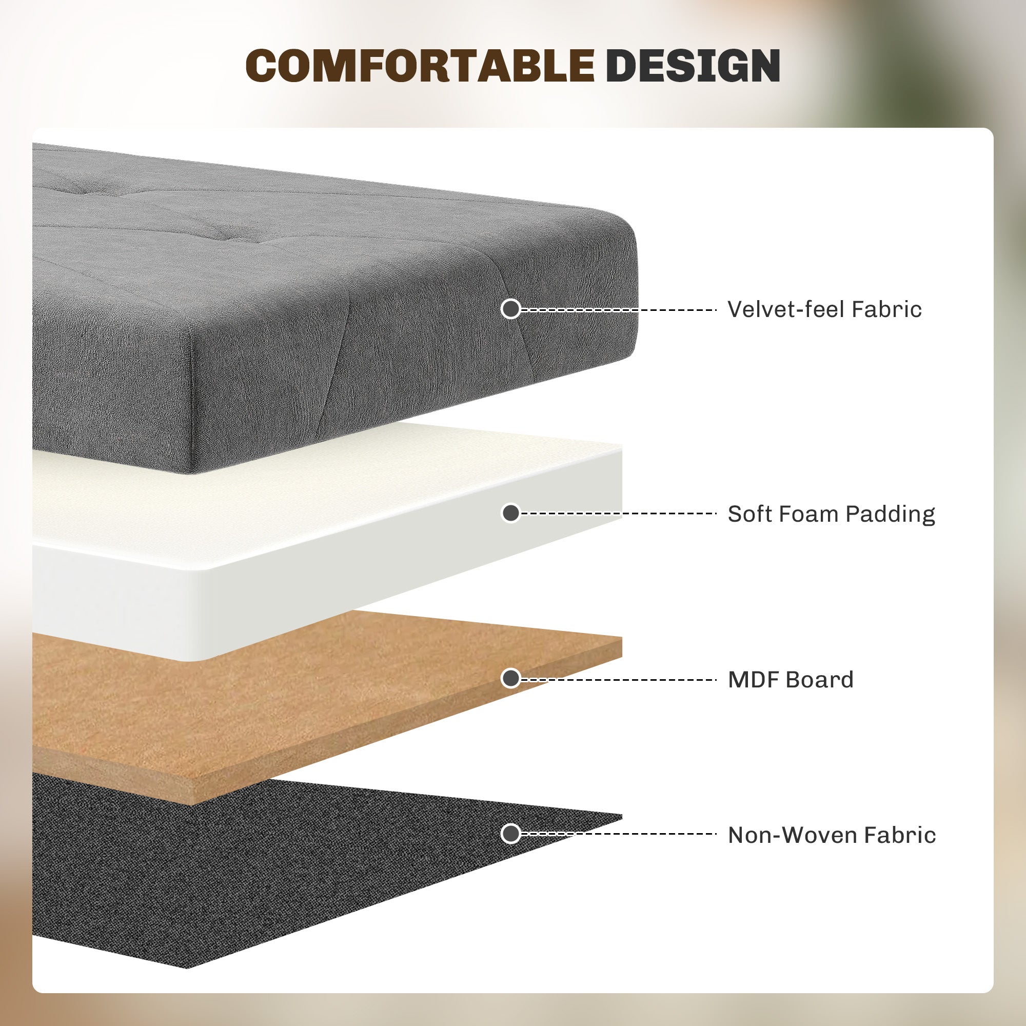 Storage Ottoman Bench, Velvet Upholstered Foldable Ottoman Footrest, Foot Stool with Wood Legs for Living Room, Bedroom, Entryway, Grey
