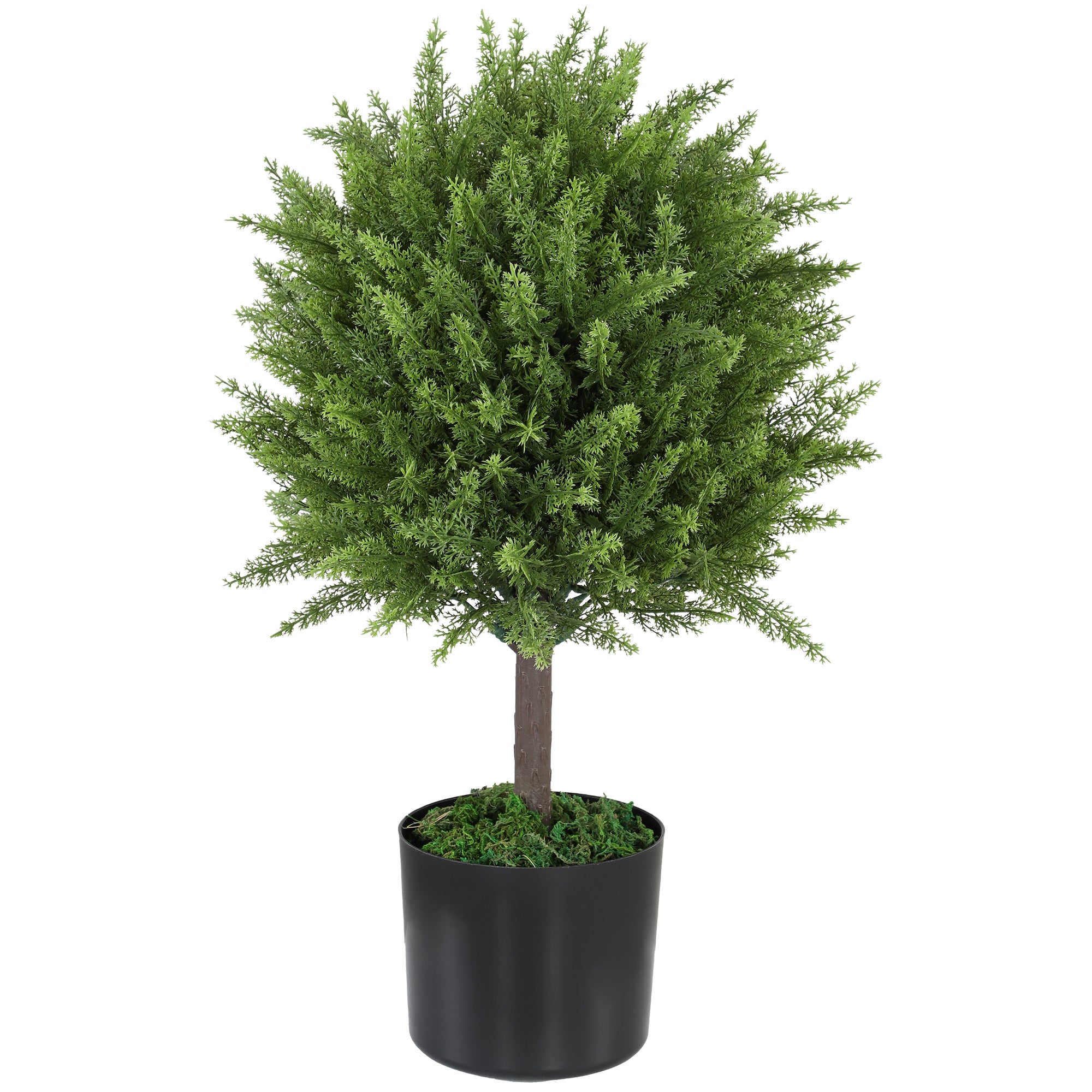 Decorative Artificial Plant, Cedar Topiary Tree in Pot, Fake Plants for Home Indoor outdoor Decor, 21.7 inch, Green