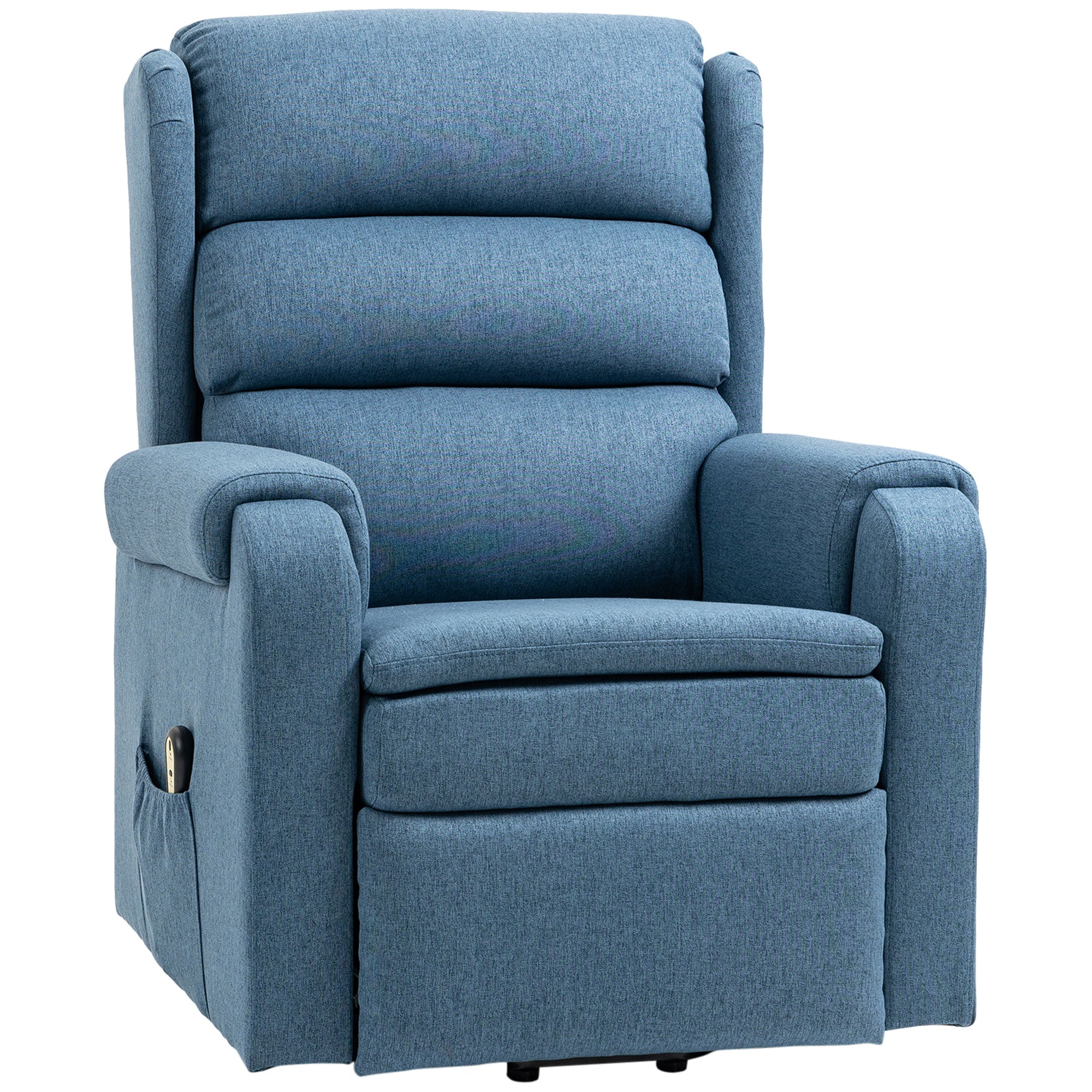 HOMCOM Power Lift Recliner Chair for Elderly, Fabric Electric Stand-Up Sofa, Heavy-Duty Reclining Chair with Pockets for Living Room, Blue