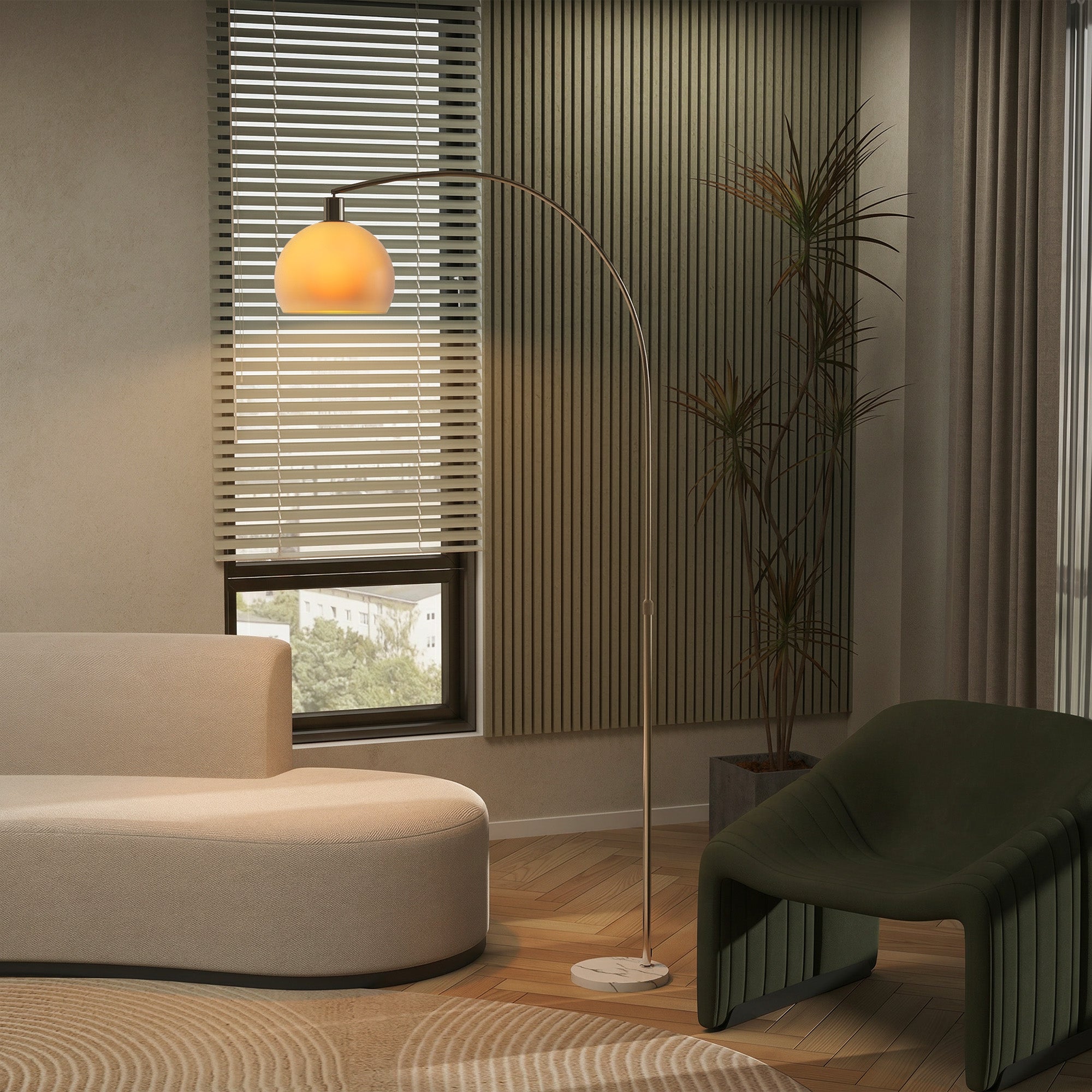 Floor Lamp for Living Room, Modern Standing Lamp with Shade & Foot Switch, Minimalist Tall Pole Lampshade for Bedroom, Office, White