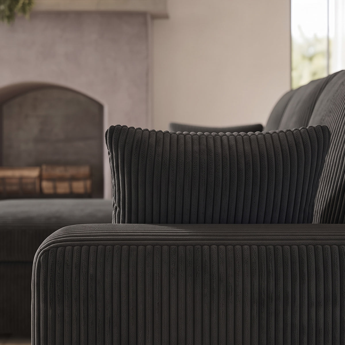 FlexLiving 81" L-Shaped Reversible Storage Sleeper Sectional, Dark Grey