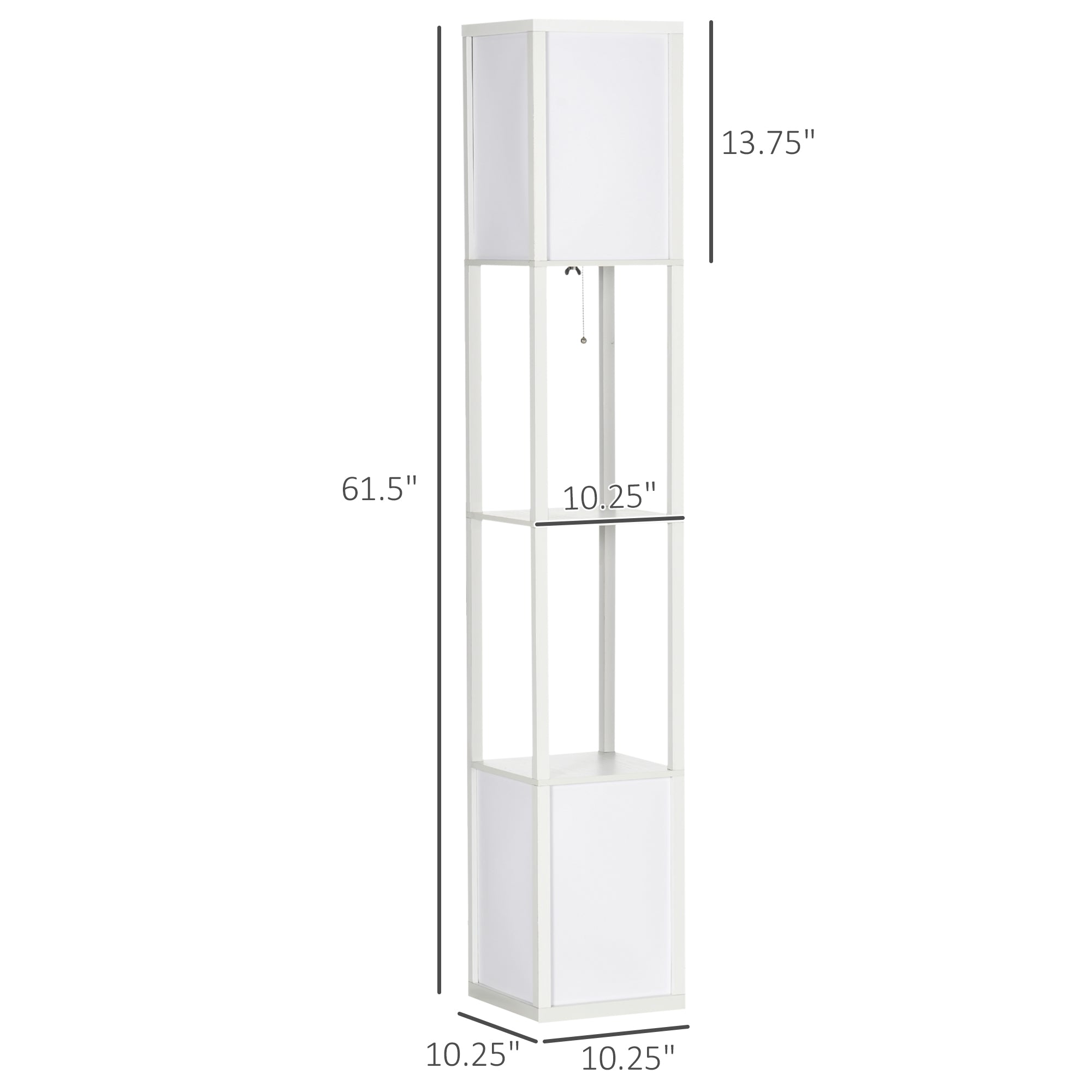 Modern Shelf Floor Lamp With Dual Ambient Light Standing Lamp White