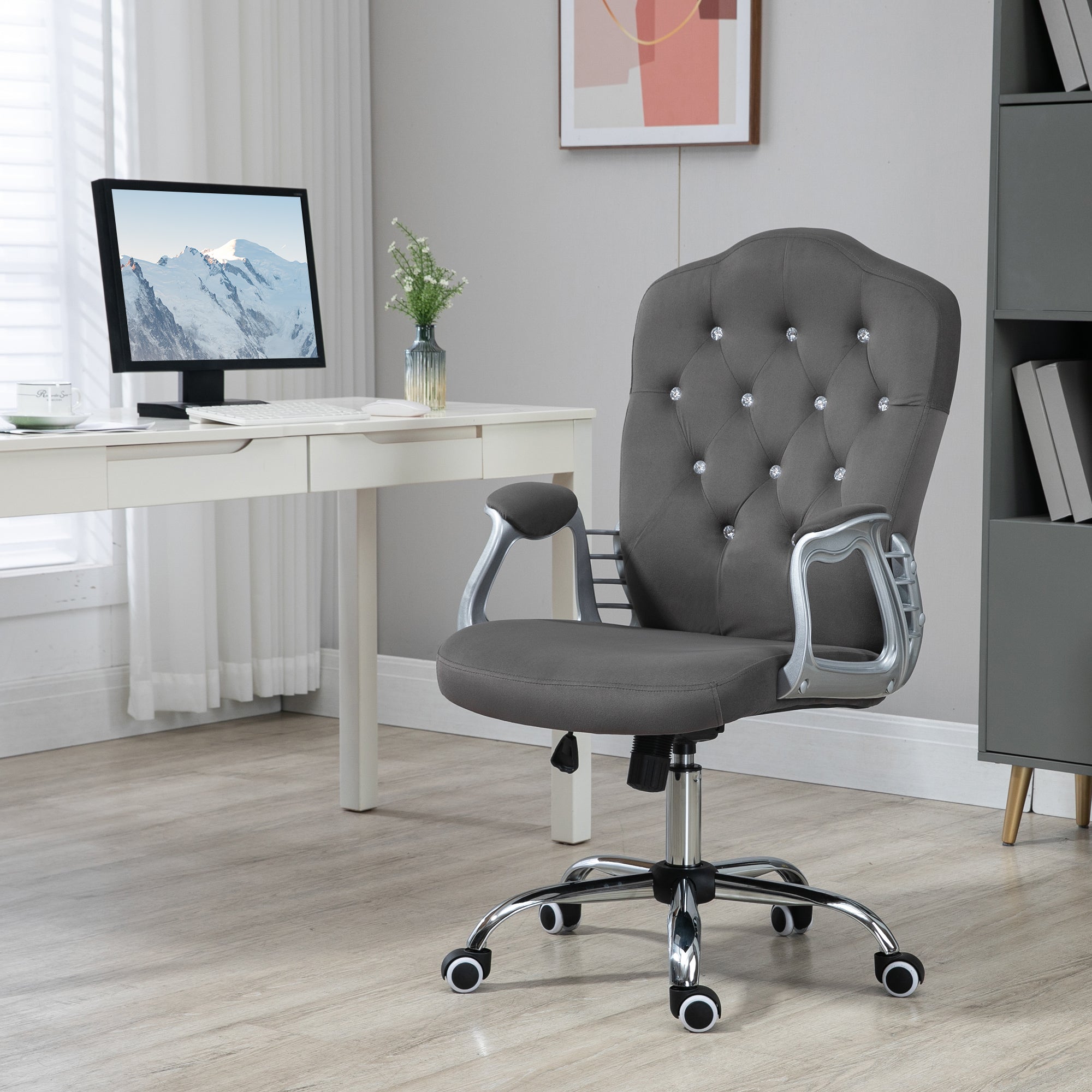 Home Office Chair with Adjustable Height and Tilt, Dark Gray