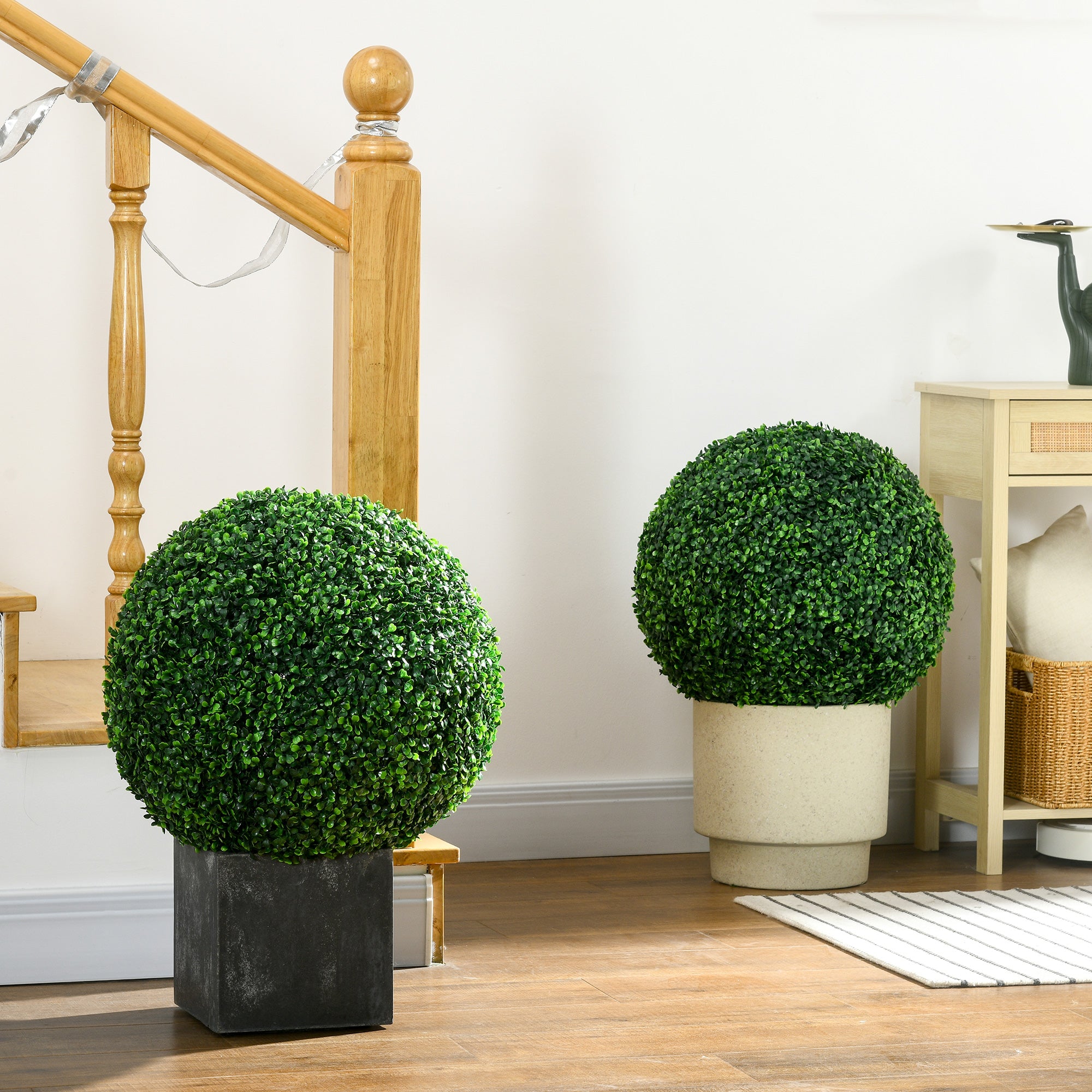 2 Pack Artificial Tree Boxwood Topiary Balls, 19.75 Inch