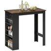 Modern Bar Table, Counter Height Dining Table with 3 Storage Shelves for Kitchen, Dining Room, Living Room, Rustic Brown