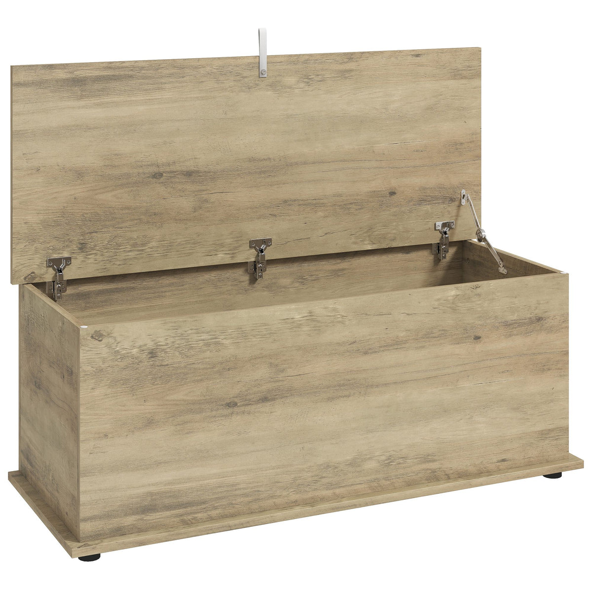 Storage Chest, Large 114L Blanket Box, Shoe Bench with Safety Hinged Lid, Storage Trunk, Bed End Bench for Bedroom, Hallway, Living room, Playroom, 100 x 40 x 40cm, Grey Wood Effect
