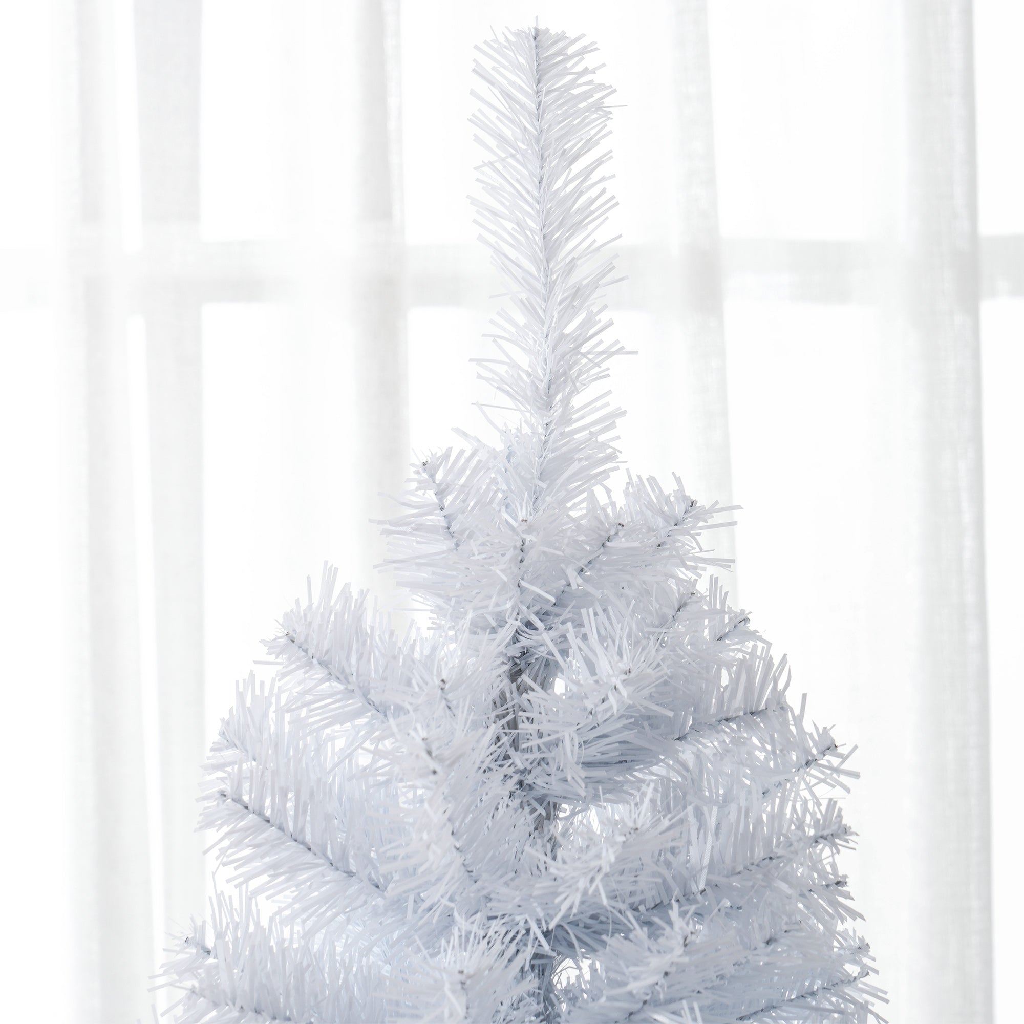 6 FT Artificial Christmas Tree Pencil Xmas Tree with Stand 618 Tips Holiday Indoor Decoration White