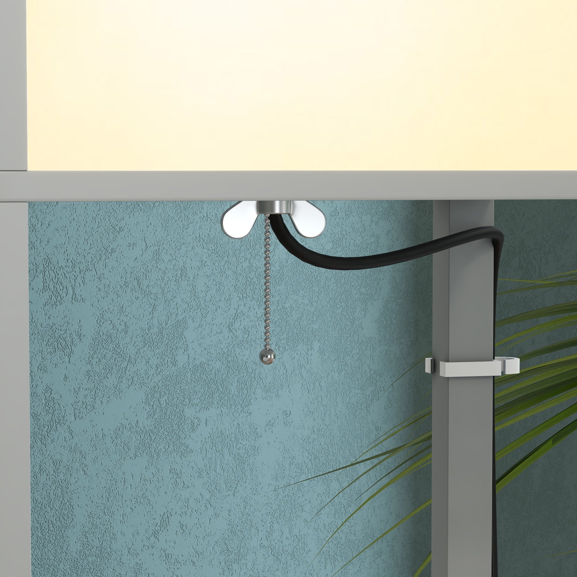 HOMCOM Floor Lamp with Shelves and Dual Light, Modern Corner Standing Lamp for Living Room, Bedroom, Bulb not Included, Light Grey