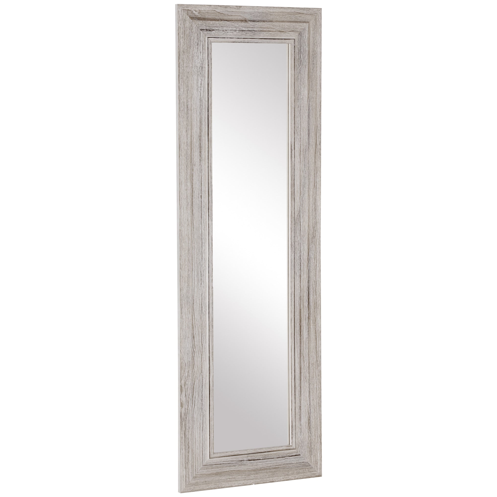 Rustic Wall Hanging and Leaning Floor Full Length Mirror Gray