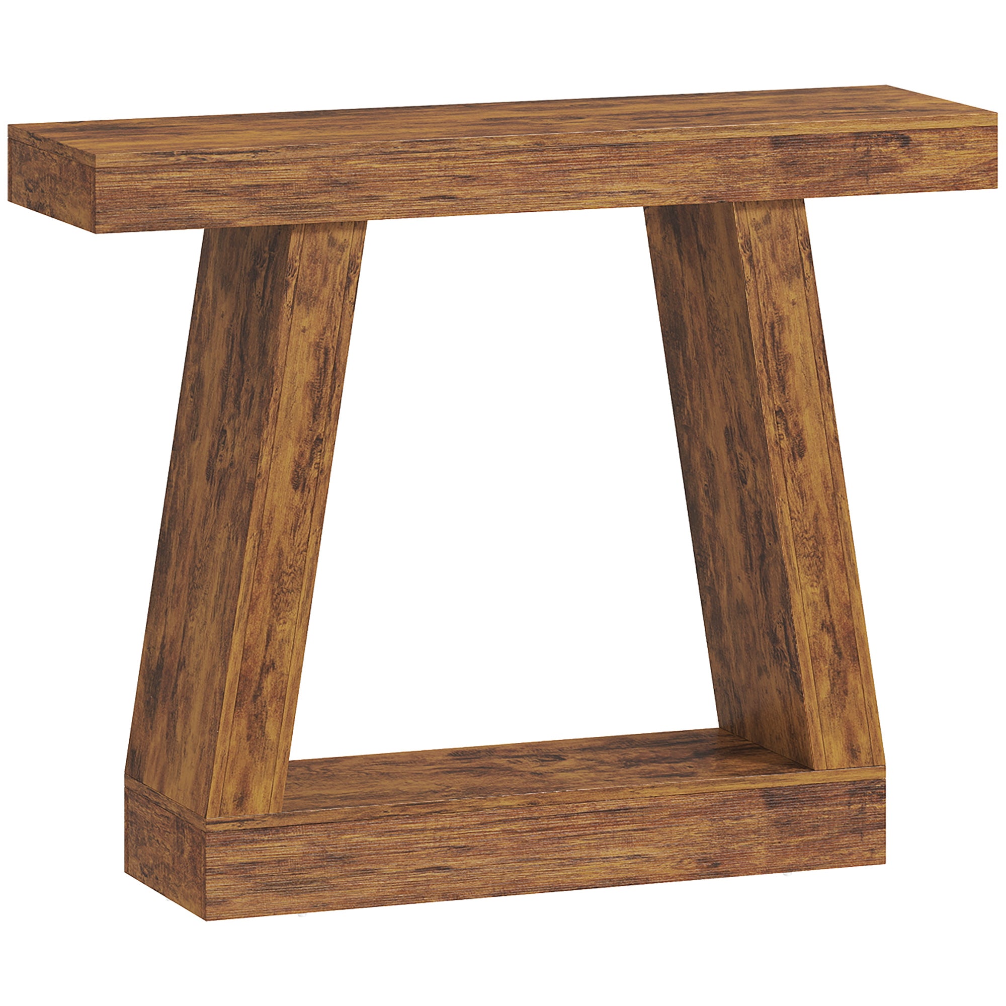 42" Farmhouse Console Table, 2-Tier Entryway Table with Storage and Thickened Tabletop for Hallway, Living Room, Entrance, Behind Couch, Dark Brown