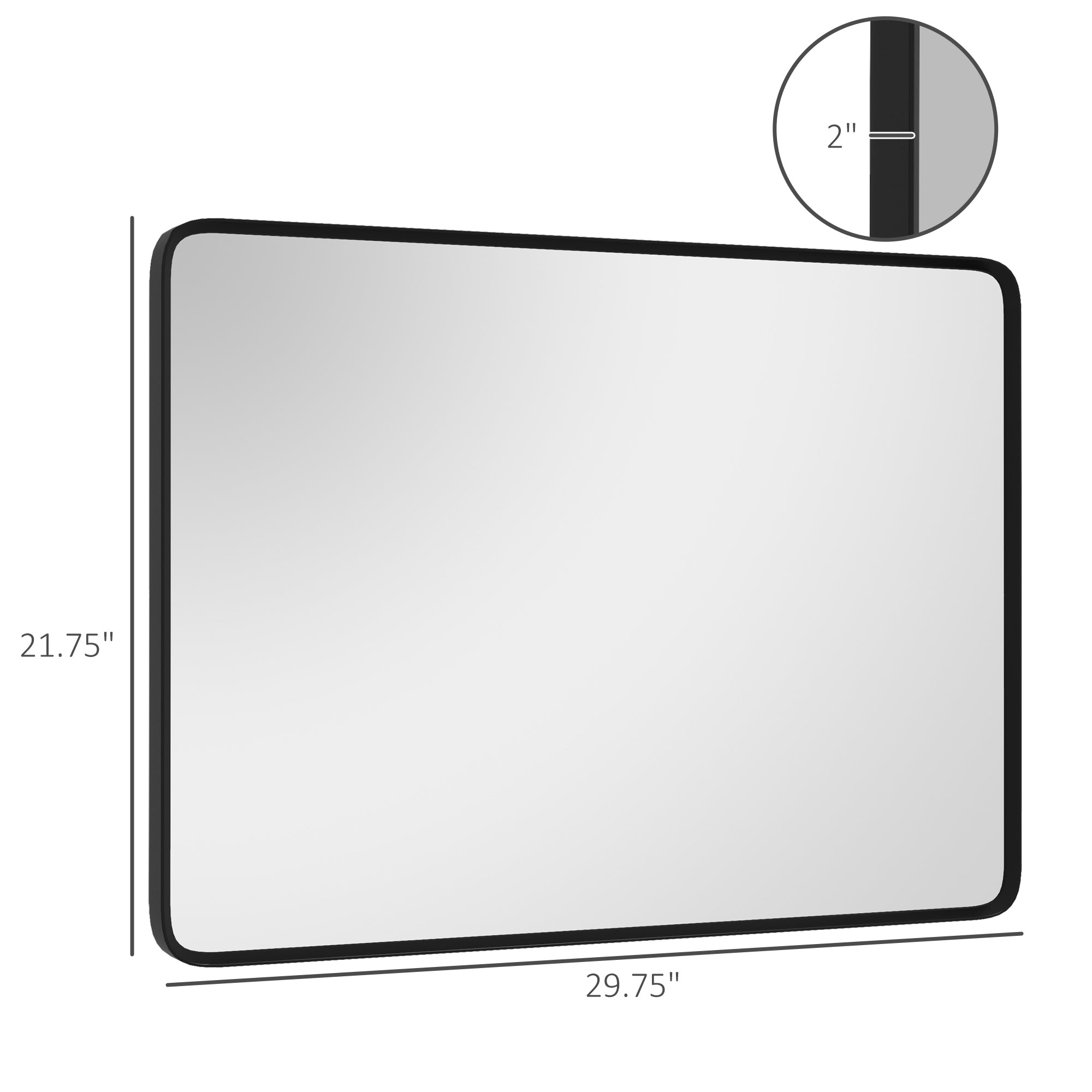 30 x 22 Wall Mounted Living Room Rectangle Mirror