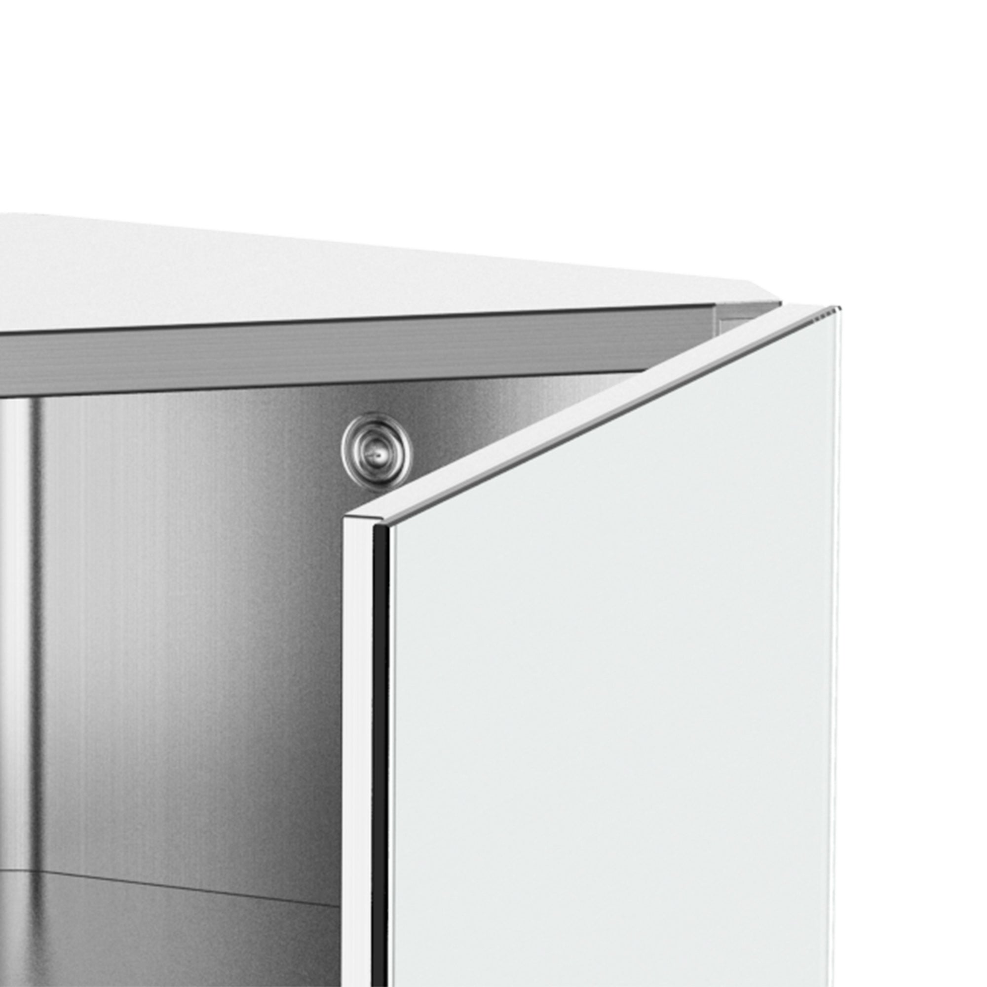 HOMCOM Wall mounted Bathroom Corner Mirror Storage Cabinet Stainless Steel with Single Door