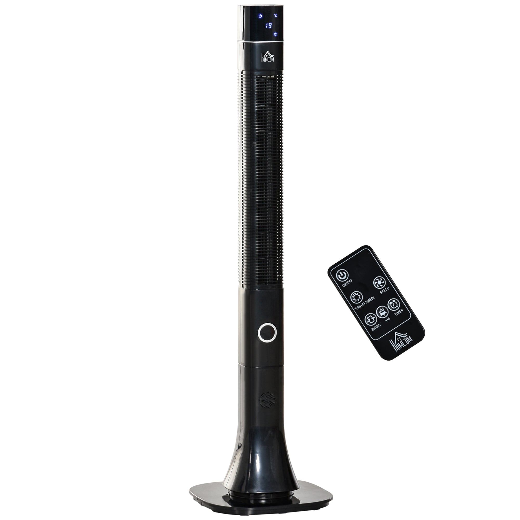 47.25" Oscillating Tower Fan with 3 Speeds Floor Fan with 12h Timer LED Display Remote Black