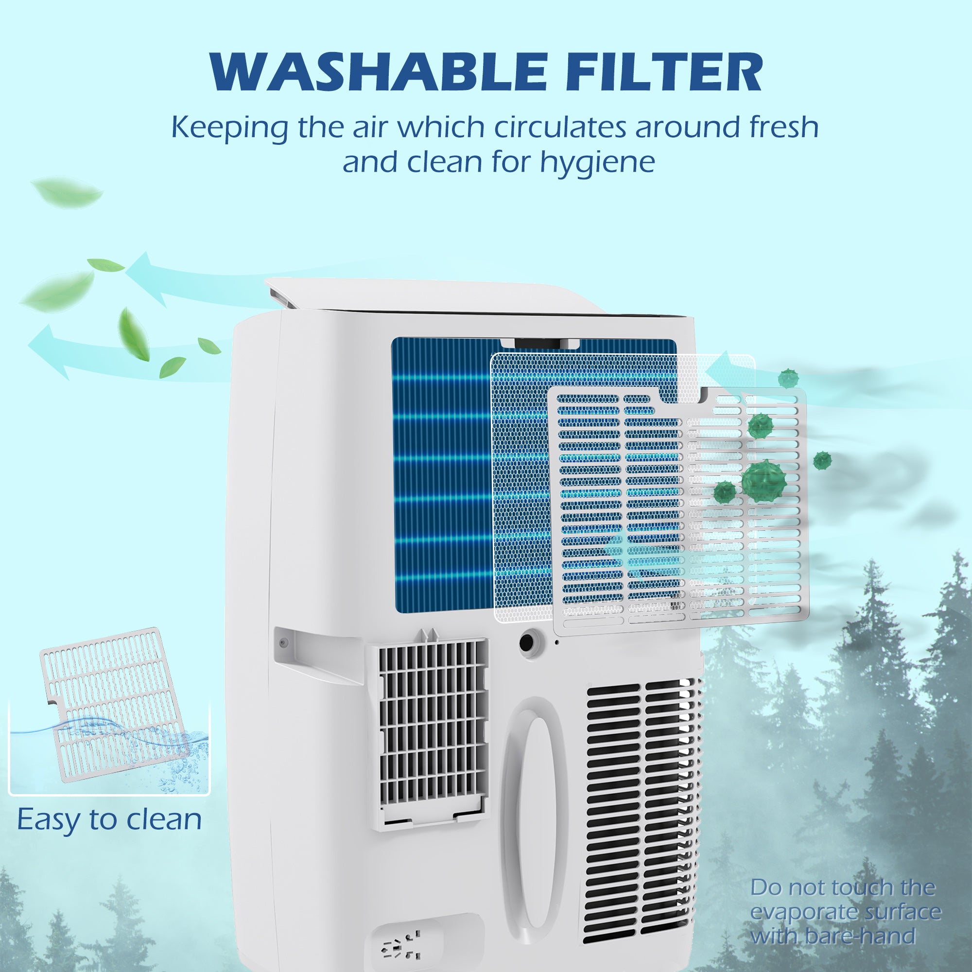 12,000 BTU Mobile Air Conditioner 549 Sq. Ft., Dehumidifier Fan Auto Sleep with 24H Timer On/Off, Window Kit