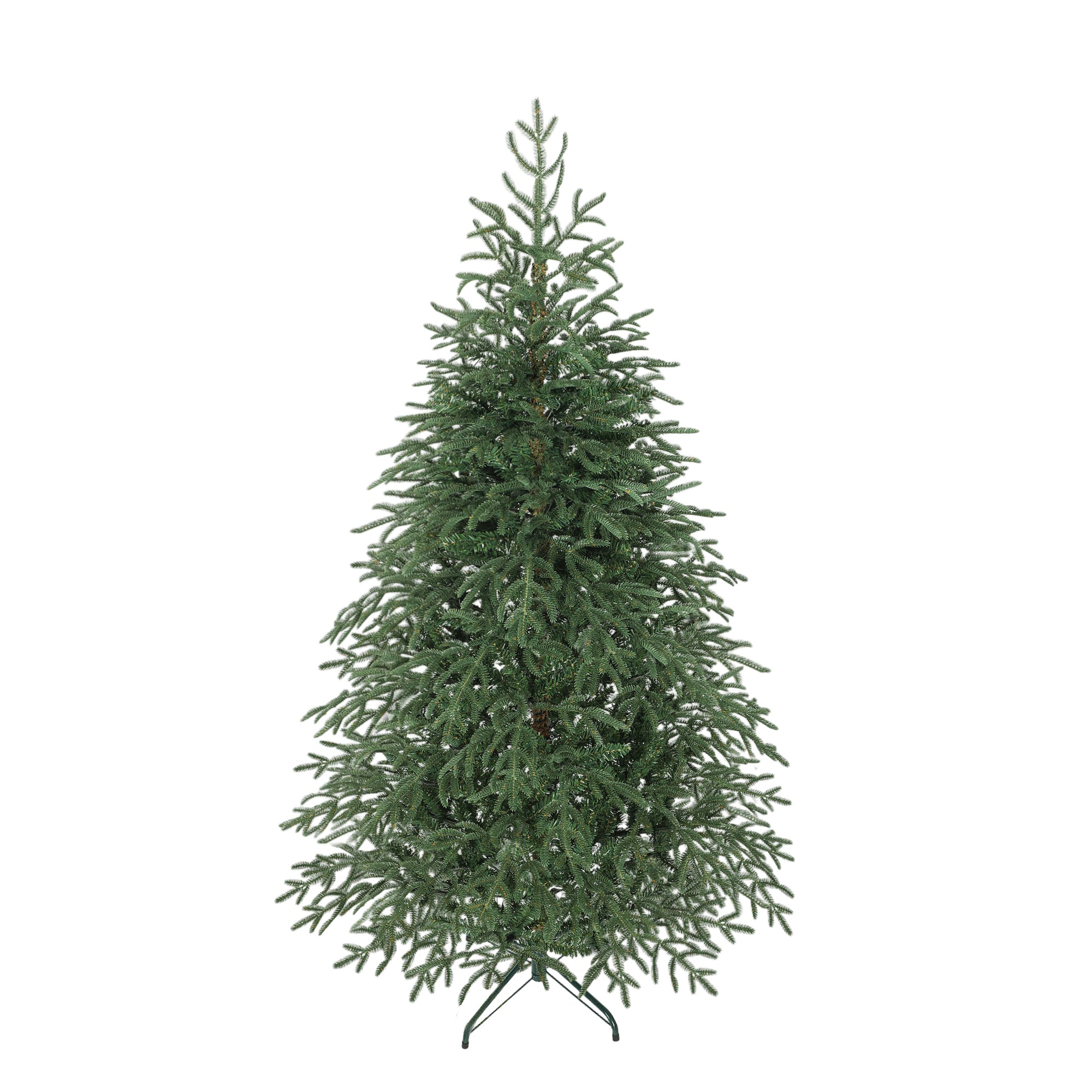 6 ft Artificial Christmas Tree with 1814 Realistic Dense Branches, Full Spruce, Hinged Xmas Tree with Metal Stand, Easy Assembly, Green