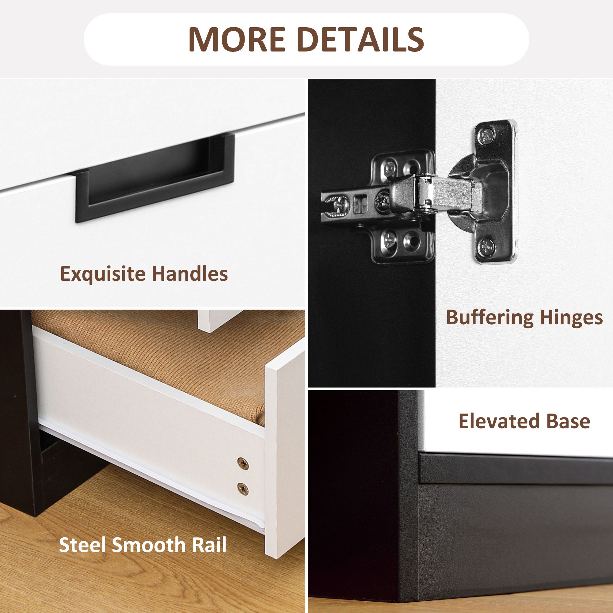 Modern Clothes Storage Cupboard Unit, Wardrobe with Hanging Rod, 3-Drawer and 2-Door, Black