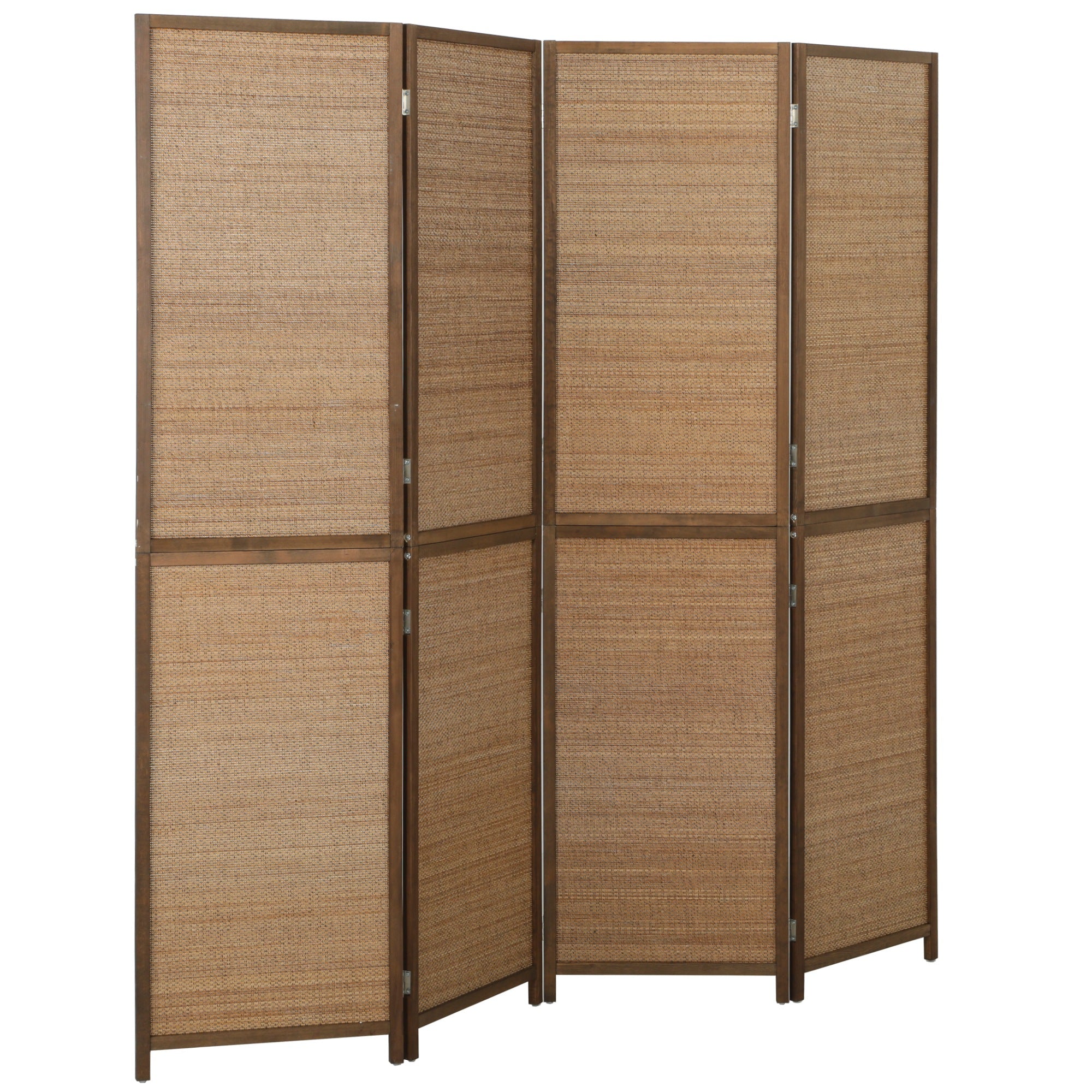 Room Divider, 6 FT Tall Folding Privacy Screen, 4 Panel Hand-Woven Bamboo Wall Partition for Room Separation, Portable Boho Freestanding Wall Divider for Bedroom, Home Office, Brown