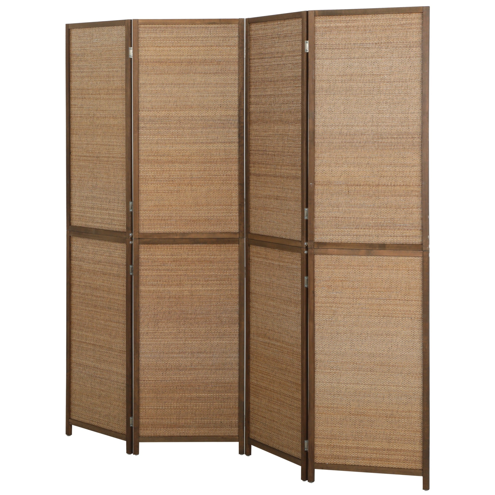 Room Divider, 6 FT Tall Folding Privacy Screen, 4 Panel Hand-Woven Bamboo Wall Partition for Room Separation, Portable Boho Freestanding Wall Divider for Bedroom, Home Office, Brown