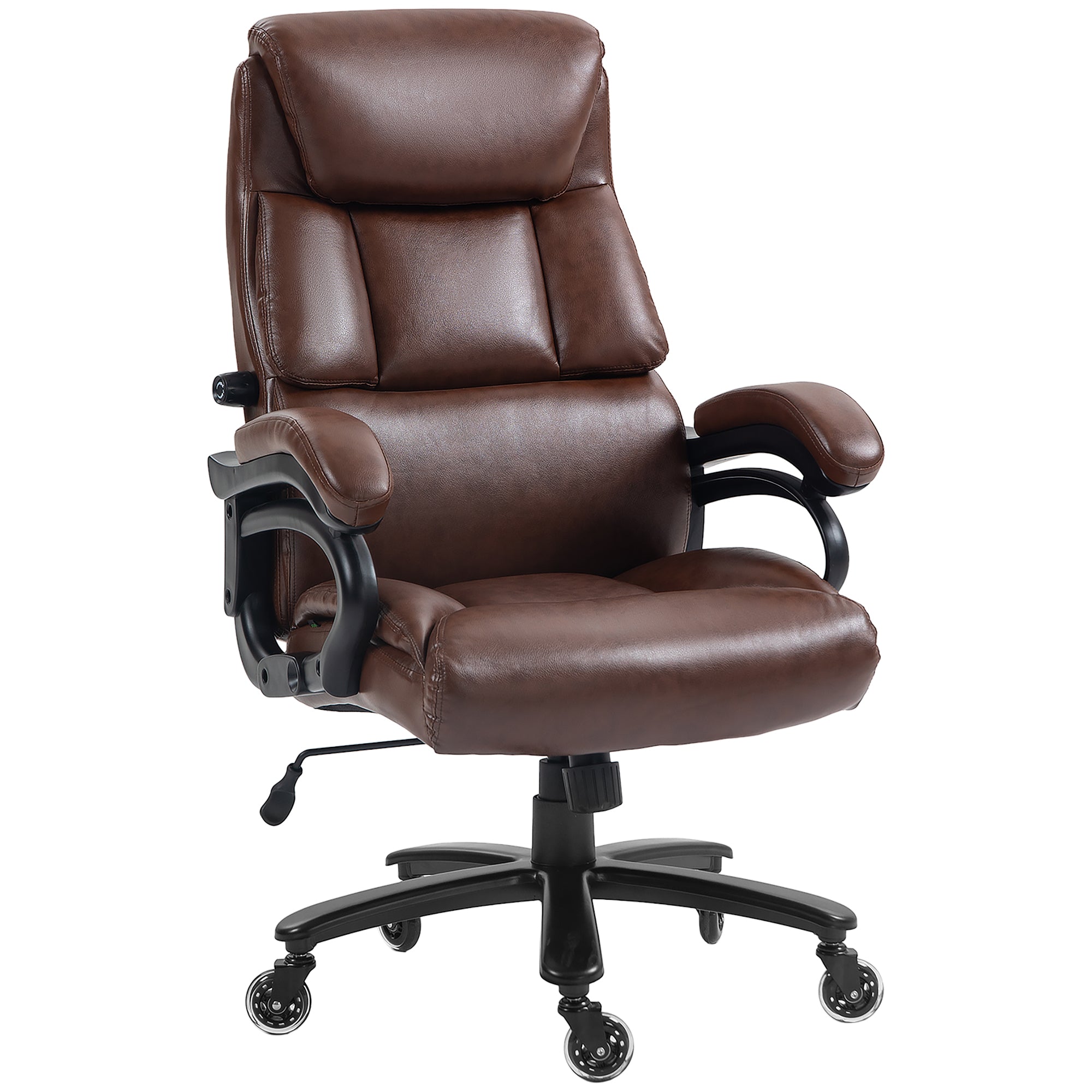 Big and Tall Office Chair, 400 lbs, Executive Computer Chair with PU Leather, Adjustable Height, Brown