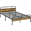 HOMCOM 4ft6 Double Bed Frame with Headboard, Platform Bed Frame with Underbed Storage, Slat Support, No Box Spring Needed, Easy Assembly, Rustic Brown